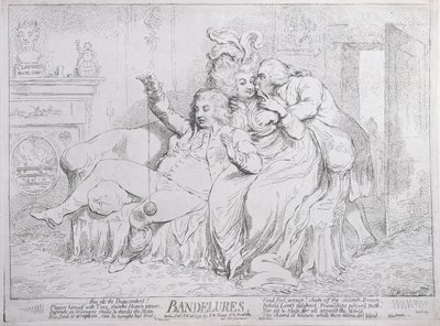 Bandelures, vydal S. W. Fores v roce 1791 (lept) od James Gillray