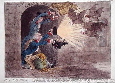 Chytání netopýrů od James Gillray