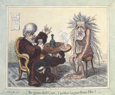 „Begone Dull Care, I Prithee Begone From Me“, 1801 od James Gillray