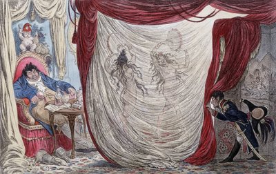 Kreslený film o Napoleonovi, Paulu Barrasovi, Josephine a Mademoiselle de Fontenay, zvaných ausii Teresa (Theresa nebo Terezia) Cabarrus, zvaná Madame Tallien (Talien) nebo tyto dámy tančí nahé pro Barrase, pod tajným pohledem Napoleona [Josephine, at th od James Gillray