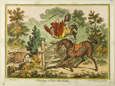 Vyklízení pětiprutové brány od James Gillray