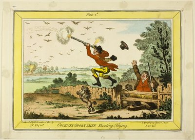 Střelba sportovců Cockney Flying od James Gillray