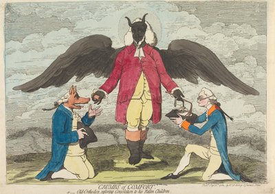 „Drobky útěchy“ – aneb – Staropravoslavný, jenž navrací útěchu svým padlým dětem od James Gillray