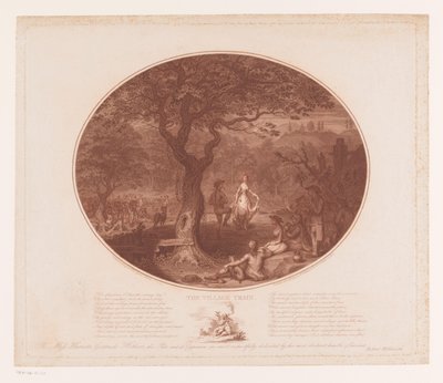 Tančící muž a žena pod stromem The Village Train (název na objektu) od James Gillray