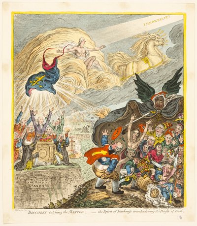 Učedníci chytání za plášť od James Gillray