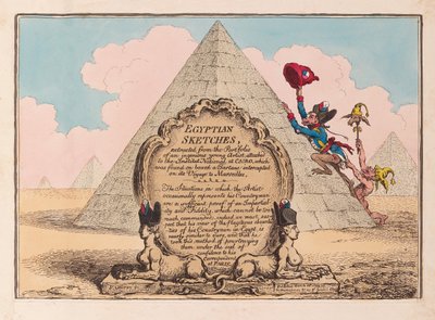 Egyptian Sketches, pub 1799 (ručně kolorovaná rytina) od James Gillray