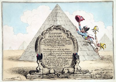 Egyptian Sketches, vydala Hannah Humphrey v roce 1799 (ručně kolorovaný lept) od James Gillray