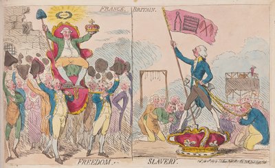 Francie Svoboda, Británie Otroctví, hospoda. 1789 (ručně kolorovaná rytina) od James Gillray