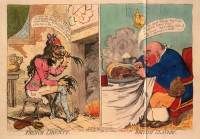 Francouzská svoboda. Britské otroctví, 1792 od James Gillray