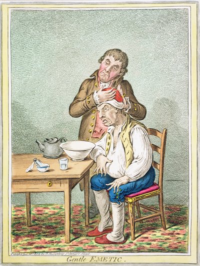 Gentle Emetic, publikoval Hannah Humphrey, 1804 od James Gillray