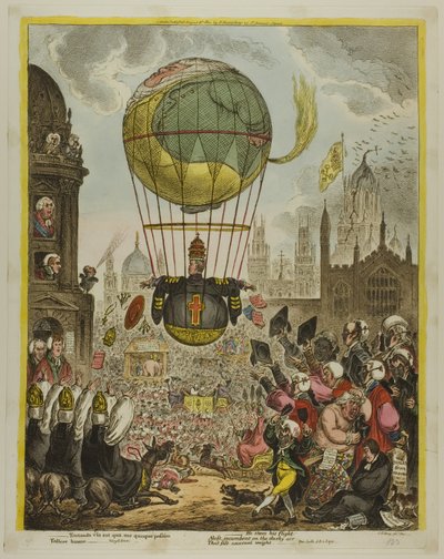 Řídí svůj let od James Gillray
