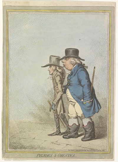 Karikatura Viléma V., 1797 Pylades & Orestes (název na objektu) od James Gillray