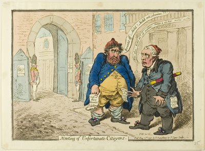 Setkání nešťastných Citoyen od James Gillray