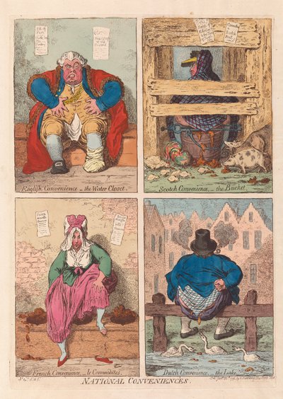 Národní Conveniences, hospoda. 1796 (ručně kolorovaná rytina) od James Gillray