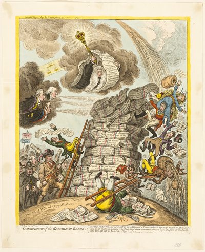 Svržení republikánského Babela od James Gillray