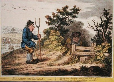 Palemon and Lavinia, publikoval Hannah Humphrey v roce 1805 (ručně kolorovaný lept) od James Gillray