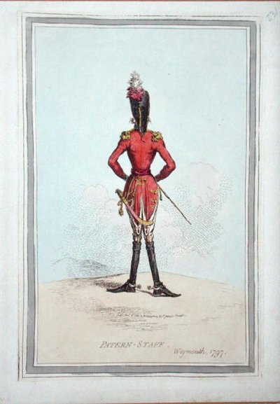 Pattern-Staff, publikoval Hannah Humphrey v roce 1797 (ručně kolorovaný lept) od James Gillray