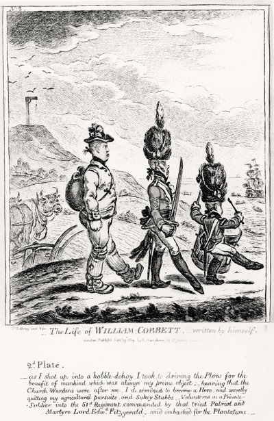 Talíř 2, ze Života Williama Cobbetta, kterou napsal sám, hospoda. od H. Humphreyho, 1809 od James Gillray