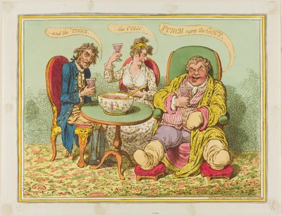 Punč léčí dnu, koliku a nevolnost od James Gillray