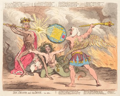 Hřích, smrt a ďábel, vide Milton od James Gillray