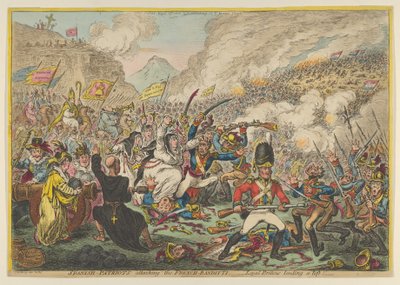 Španělští patrioti útočí na Francouze-Banditti-loajální Brity Lending a Lift, A..., 15. srpna 1808. od James Gillray