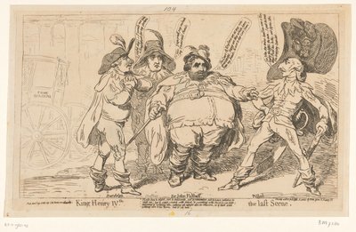 Spotpret od Charlese Foxe, 1788 Král Jindřich IV. Poslední scéna (název na objektu) od James Gillray