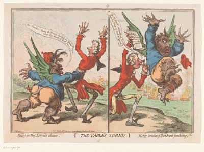 Spotprent od Williama Pitta a Charlese Foxe, 1797 The Table