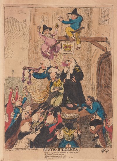Státní kejklíři, hospoda. 1788 (ručně kolorovaná rytina) od James Gillray