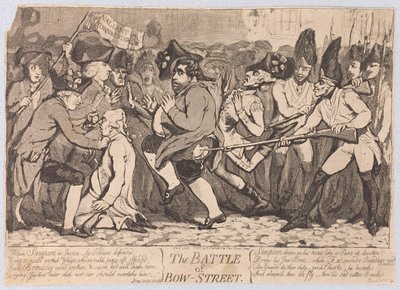 The Battle of Bow-Street, hospoda. 1788 od James Gillray