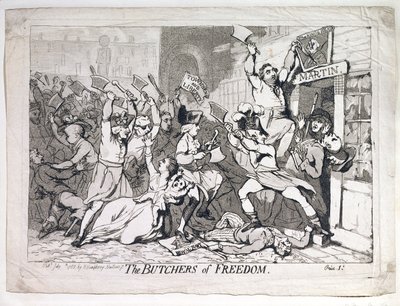 Řezníci svobody, publikoval Hannah Humphrey v roce 1788 (lept) od James Gillray