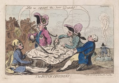 The Dutch Divisions, pub. 1787 (ručně kolorovaná rytina) od James Gillray