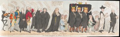 Pohřební průvod slečny Regencyové, pub. 1789 (ručně kolorovaná rytina) od James Gillray