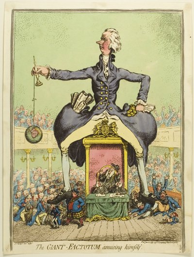 Obr Factotum se baví od James Gillray