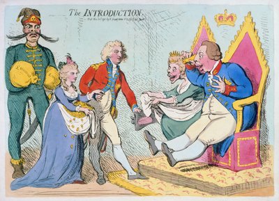 Úvod, vydal Hannah Humphrey, 1791 (ručně kolorovaný lept) od James Gillray