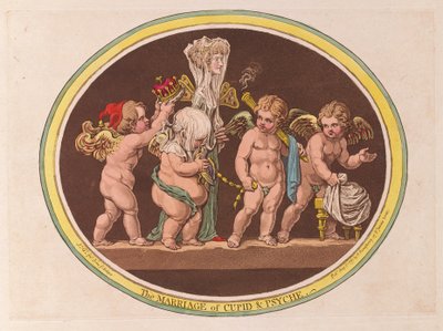 The Marriage of Cupid & Psyche, pub. 1797 (ručně kolorovaná rytina) od James Gillray