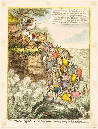 Prasata posedlá od James Gillray