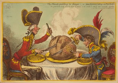 Plum Pudding in Danger nebo State Epicures s Petit Souper od James Gillray