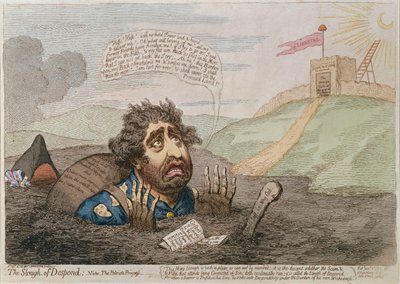 The Slough of Despond, vydala Hannah Humphreyová v roce 1793 (ručně kolorovaná rytina) od James Gillray