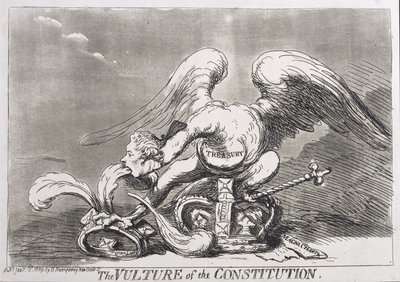 The Vulture of the Constitution, kterou vydala Hannah Humphrey v roce 1789 od James Gillray