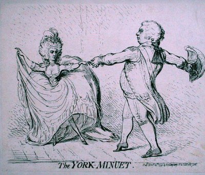 York Menuet, publikoval Hannah Humphrey v roce 1791 (lept) od James Gillray