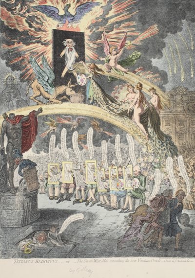 Titianus Redivivus aneb Sedm mudrců konzultujících s novým benátským orákulem, scéna v 