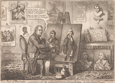 „Dva páry portrétů“; věnováno všem nestranným voličům Velké Británie od James Gillray
