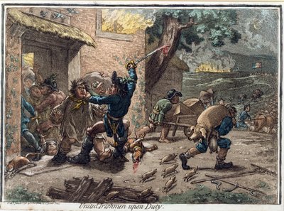 United Irishmen Upon Duty, kterou vydala Hannah Humphrey v roce 1798. od James Gillray
