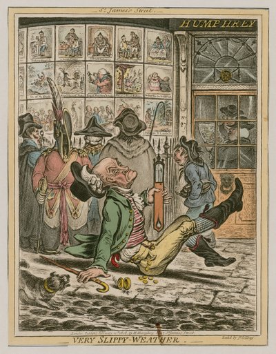Velmi kluzké počasí od James Gillray