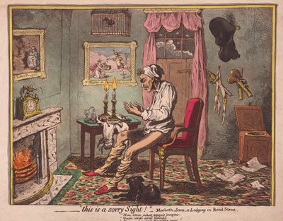 ?.toto je lítostný pohled! Hospoda. 1786 (ručně kolorovaná rytina) od James Gillray