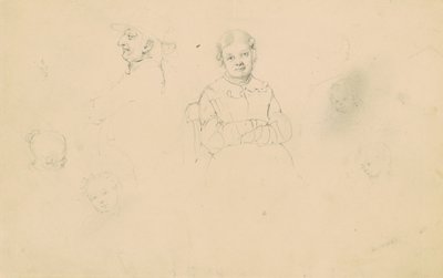 Studie postav, asi 1836-43 (grafit na vliesovém papíře) od James Goodwin Clonney