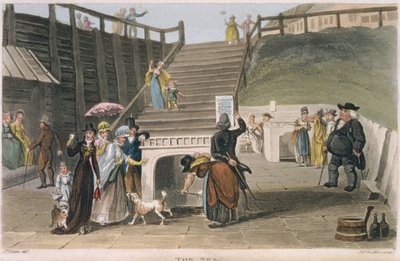 The Spa, deska z knihy "Poetické skici Scarborough", vyryl Joseph Constantine Stadler (fl.1780-1812) pub. 1813 od James Green
