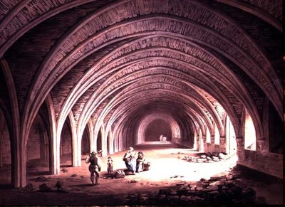 Křížová chodba v opatství Fountains Abbey od James Halfpenny