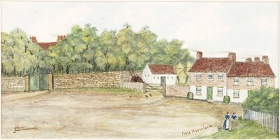 Field House Farm (akvarel, tělová barva a inkoust na papíře) od James Henry Cleet