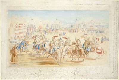 The Melee (č. 1), 1839 (tužka a wc na papíře) od James Henry Nixon